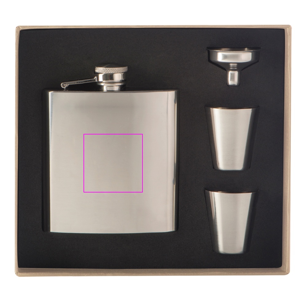 Stainless steel hip flask 170 ml with 2 Cups SANDVIKEN
