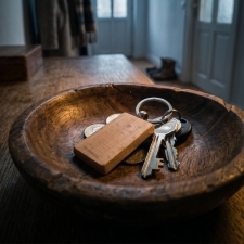 Wooden keyring MASSACHUSETTS