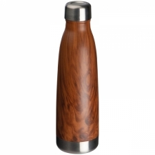 Stainless steel bottle with wooden look TAMPA 500 ml