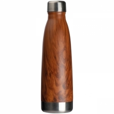 Stainless steel bottle with wooden look TAMPA 500 ml