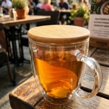 Glass mug with lid 350ml GERTHE