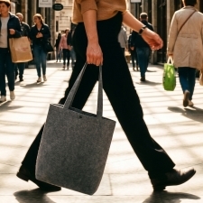 Felt bag with long handles TRIESTE