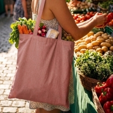 Recycled cotton bag with long handles 140 g/m² CHELMSFORD