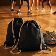 Cotton drawstring sports bag 140 g/m2 CARLSBAD