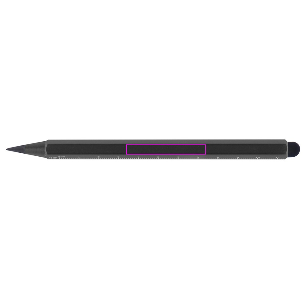Aluminium everlasting ballpen with ruler HALMSTAD