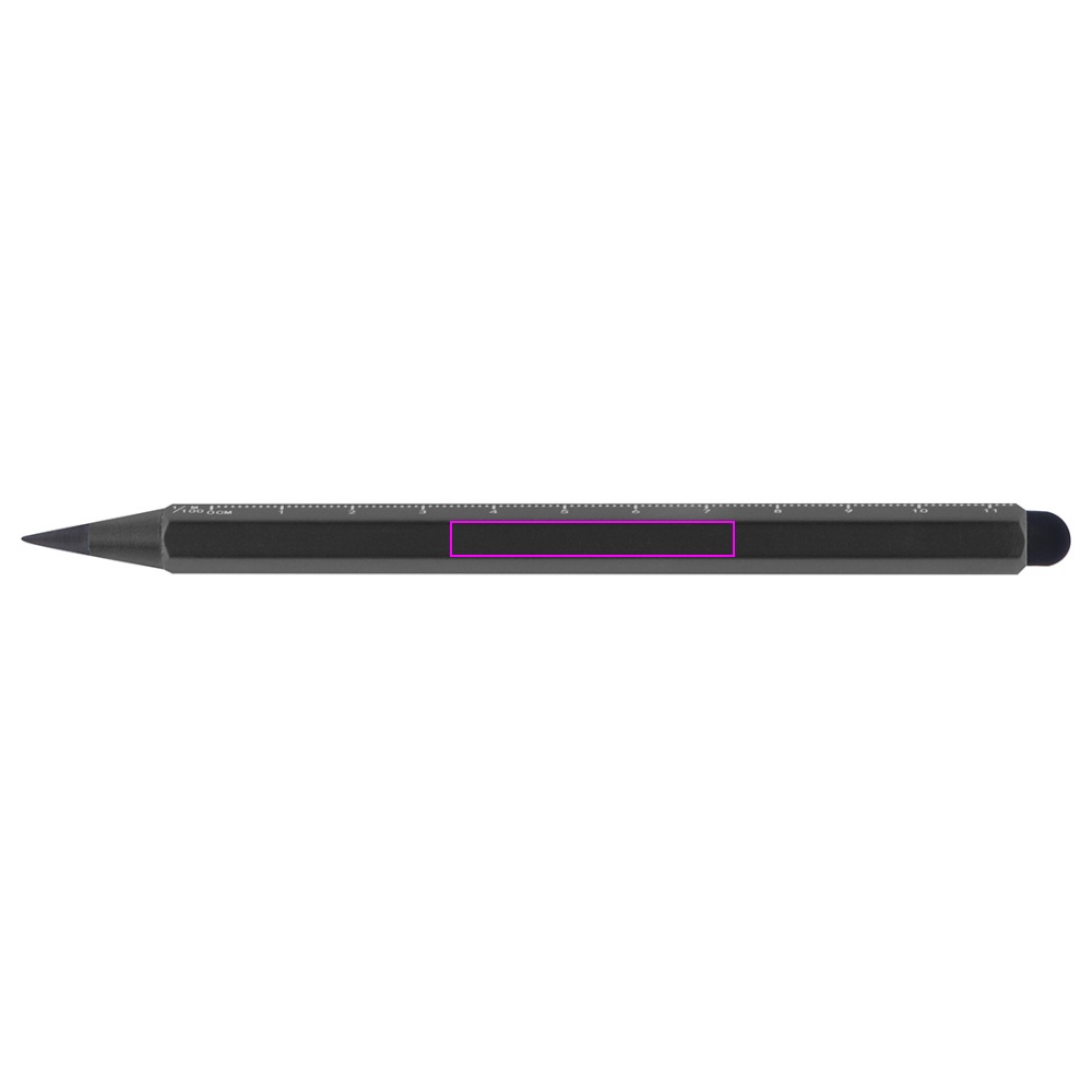 Aluminium everlasting ballpen with ruler HALMSTAD