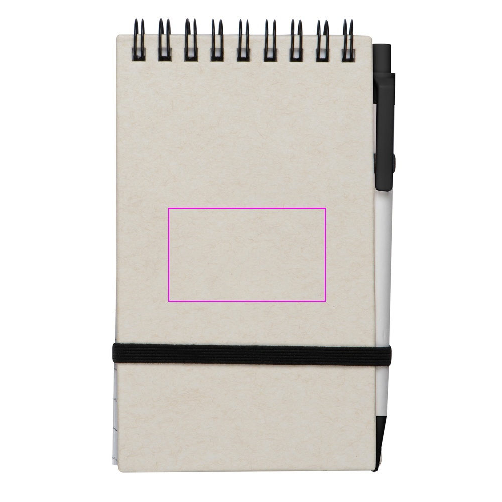 A6 lined notebook made from milk carton with AUSTIN pen