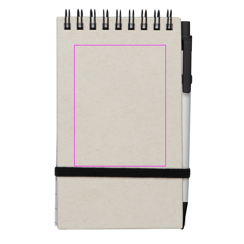A6 lined notebook made from milk carton with AUSTIN pen