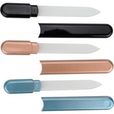 Glass nail files in a case