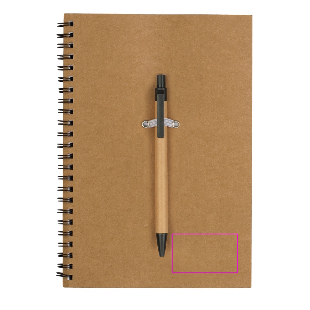 A5 lined notebook with pen made of recycled cardboard KENTWOOD