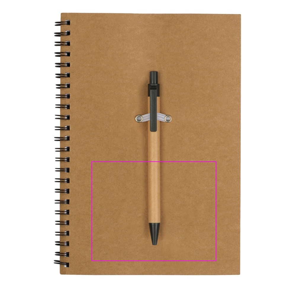 A5 lined notebook with pen made of recycled cardboard KENTWOOD