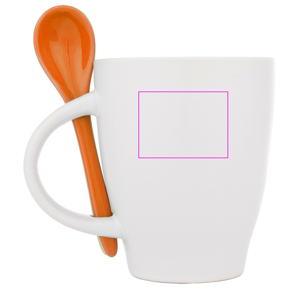 Ceramic mug with spoon 250ml PALERMO 250 ml